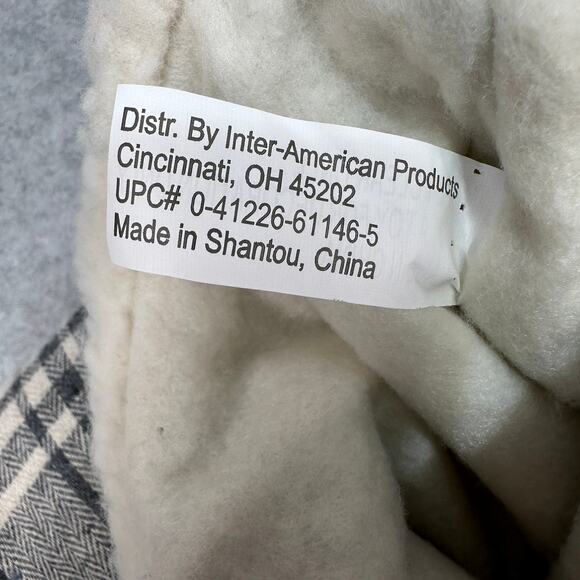 Holiday Home Christmas Farmhouse Stocking Set of 4 Gray Plaid White Sherpa Cuff - Picture 5 of 6